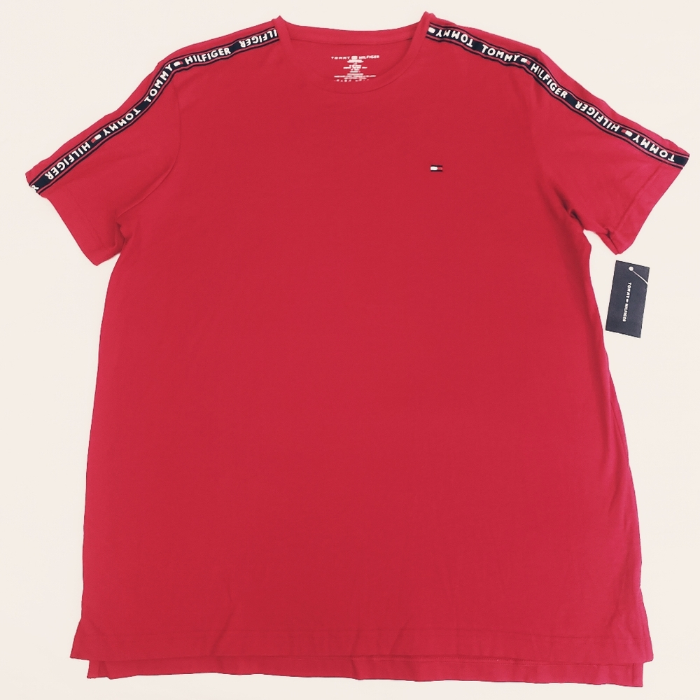 TOMMY HILFIGER T-shirt Shoulder Logo Strip - Picture 2 of 7